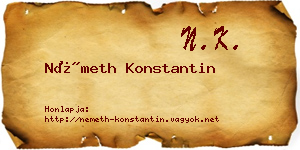 Németh Konstantin névjegykártya